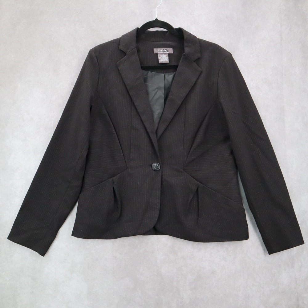 Mark Eisen George Black‎ Blazers Jackets Coats Business Notched Stripes Large 12